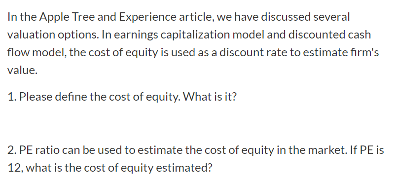  In the Apple Tree and Experience article, we have discussed several