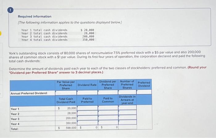 i need help plugging in the numbers. Required information [The following information