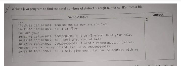 Write a java program to find the total numbers of distinct