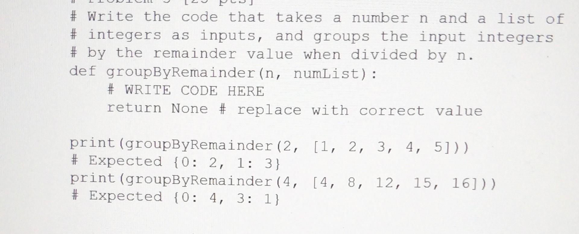  Python \# Write the code that takes a number n and