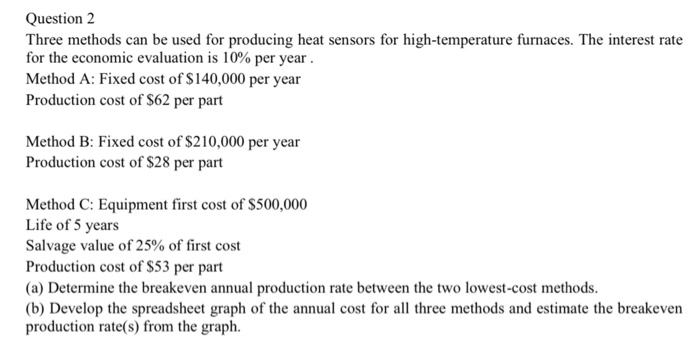  Question 2 Three methods can be used for producing heat sensors