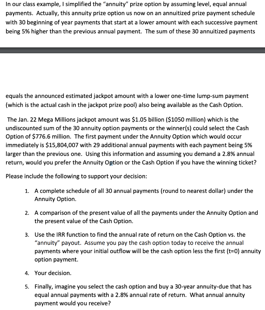  On an excel spreadsheet. In our class example, I simplified the