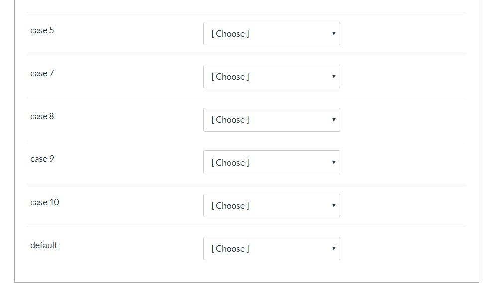 case 5: case 7: result = 2 * y; break; case 8: