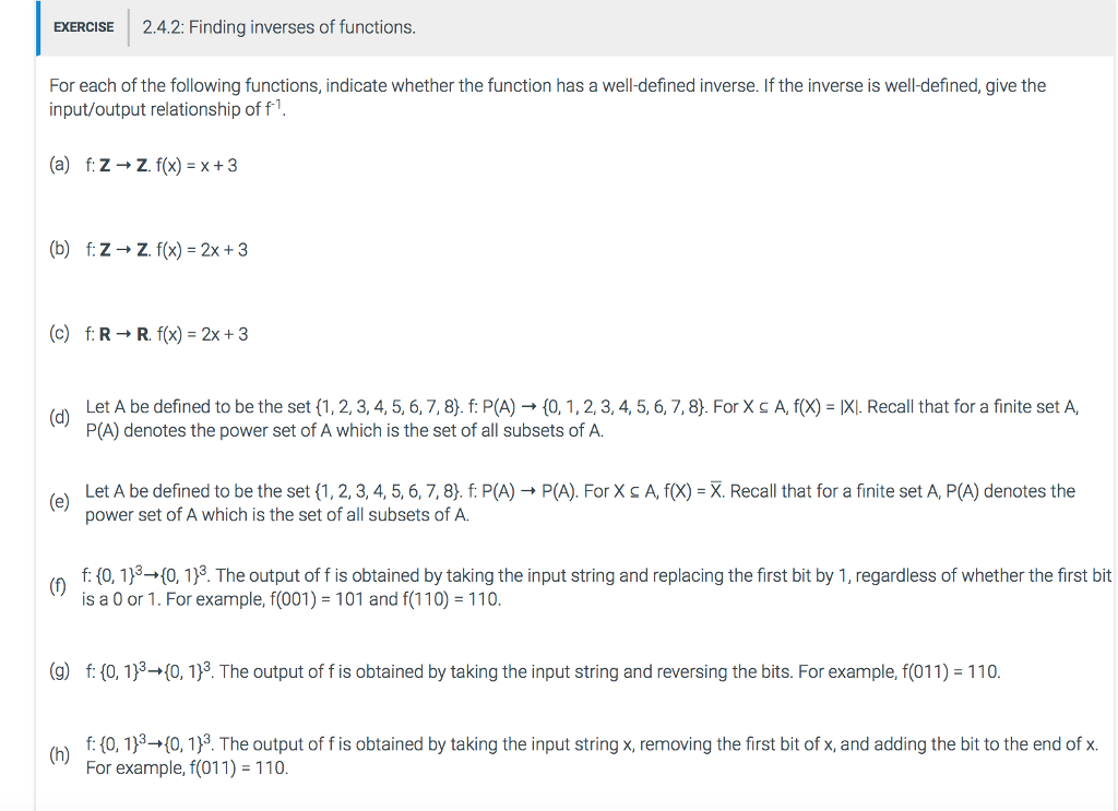 STRUCTURE) COURSE FOR COMPUTER SCIENCE** 2.3.4: Only a,c,e,g 2.4.2: Only a,c,e,g EXERCISE