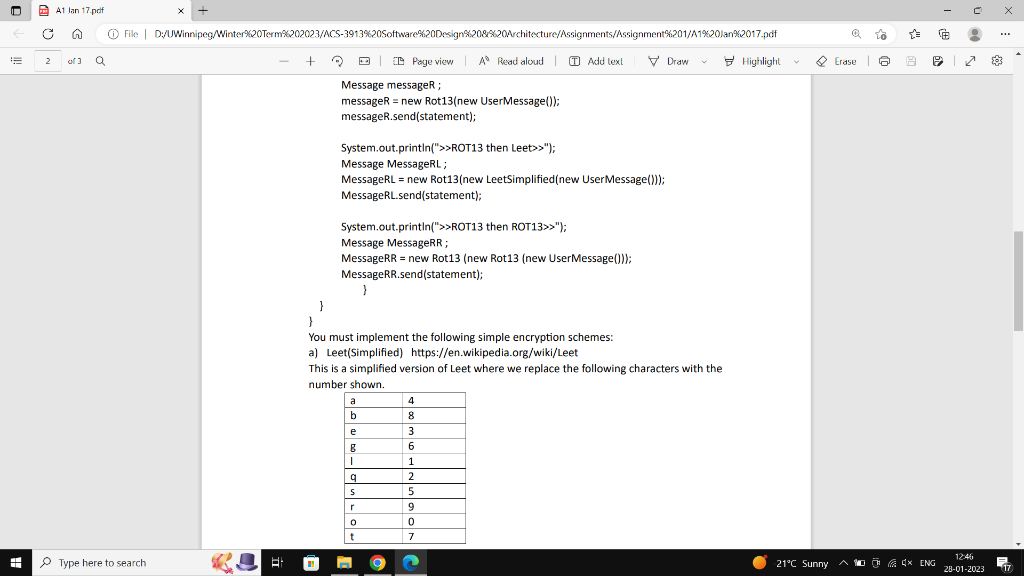 following using the Decorator pattern. Consider that a line of text is