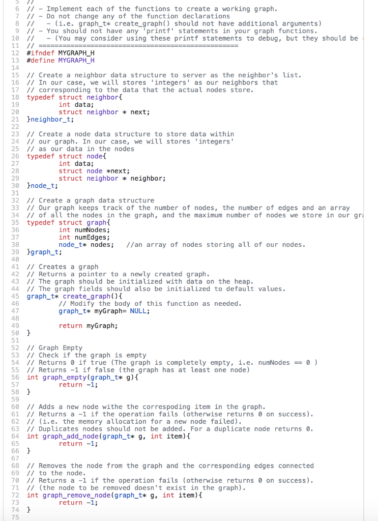 ***In C Language*** Implement the following functions using the ones above :