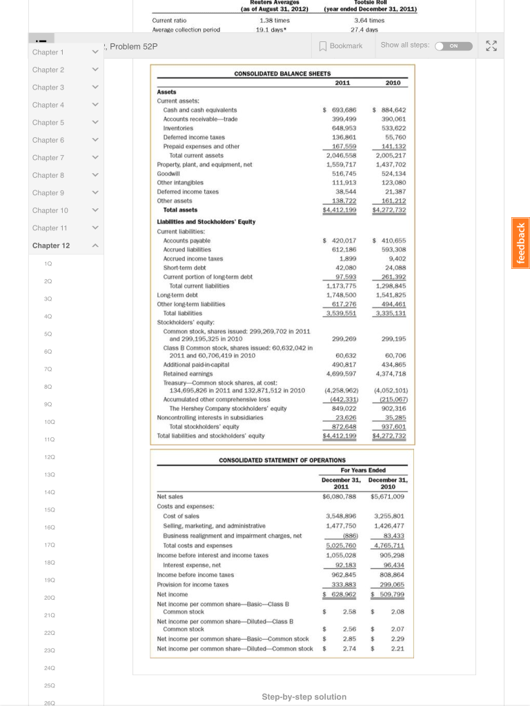 Hello, I need help with a solution for the problem #52 chapter