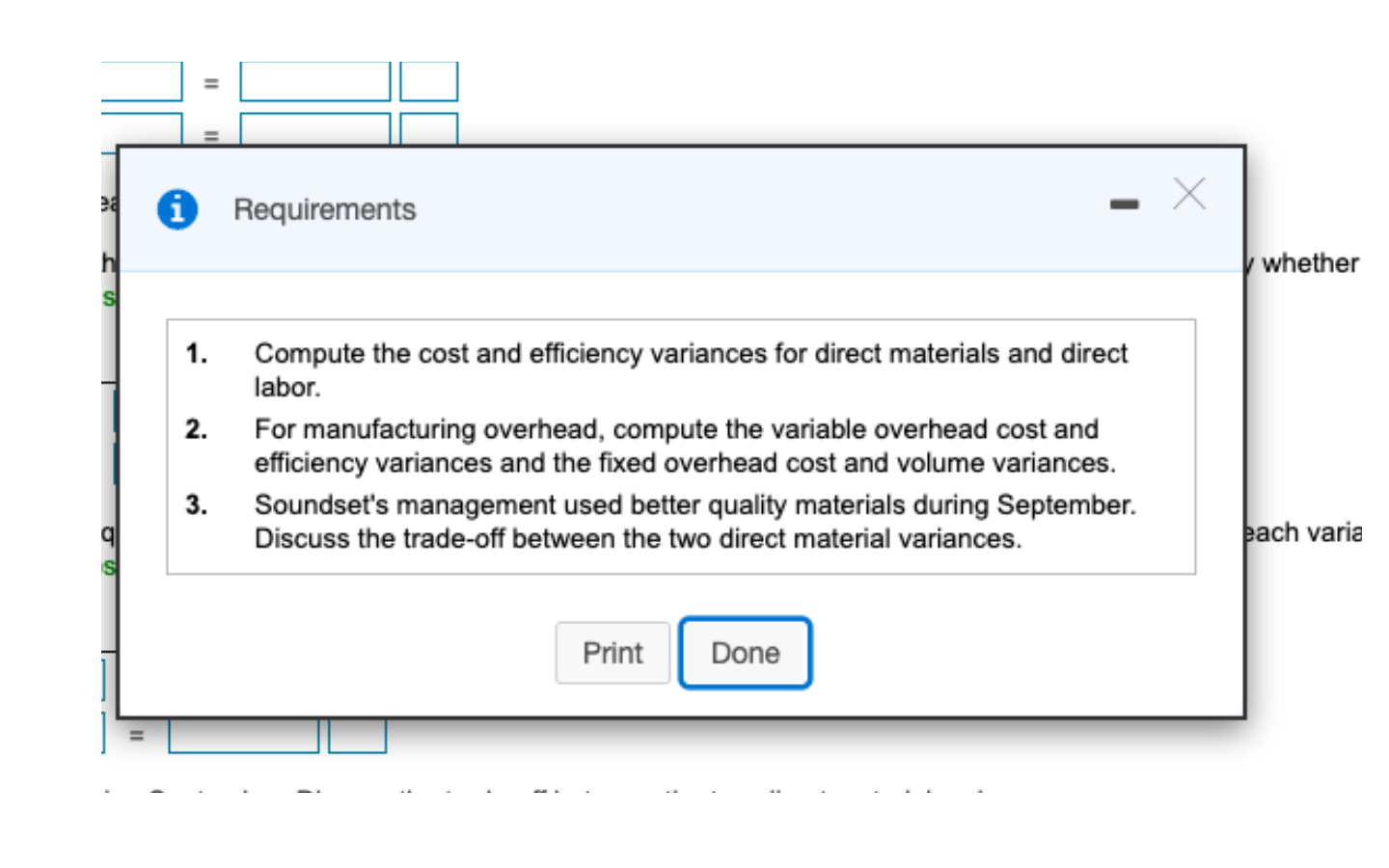 the company produced and sold 105,000 cases and recorded the following cost