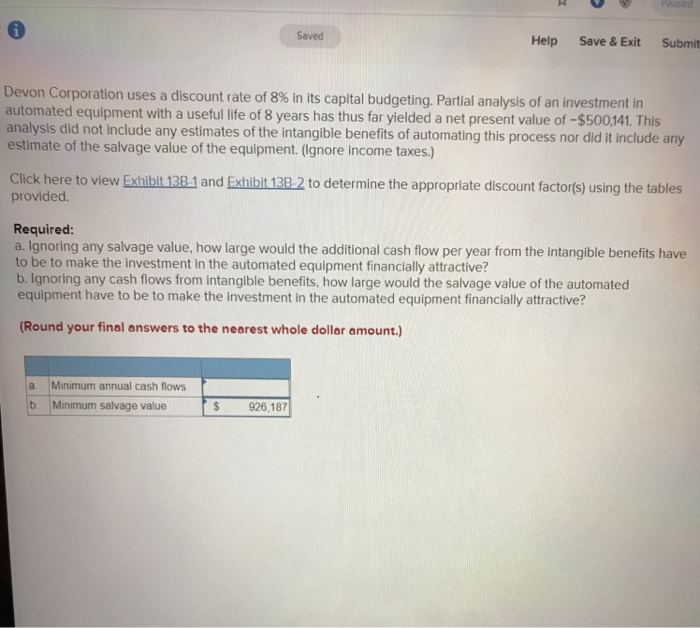 of a machine that would cost $220,000 and would last for 6