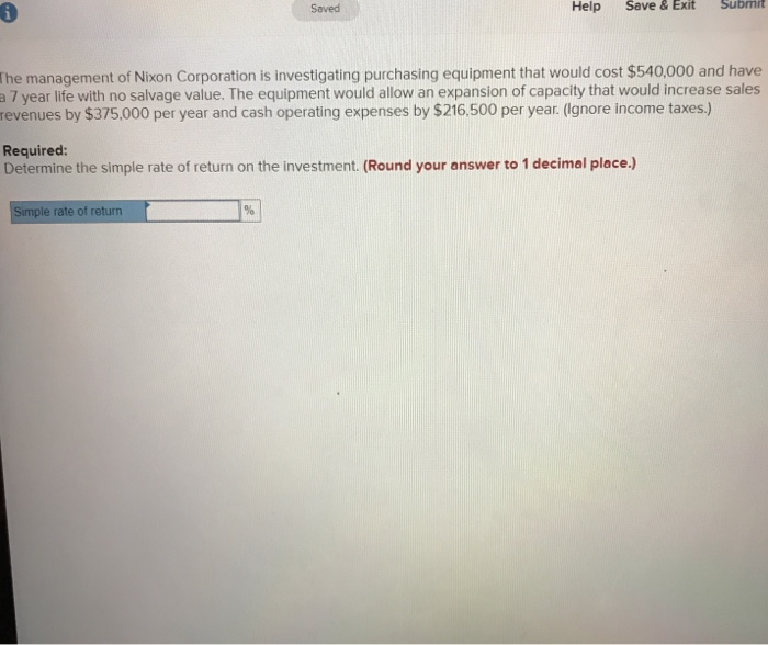 years. At the end of 6 years, the machine would have a