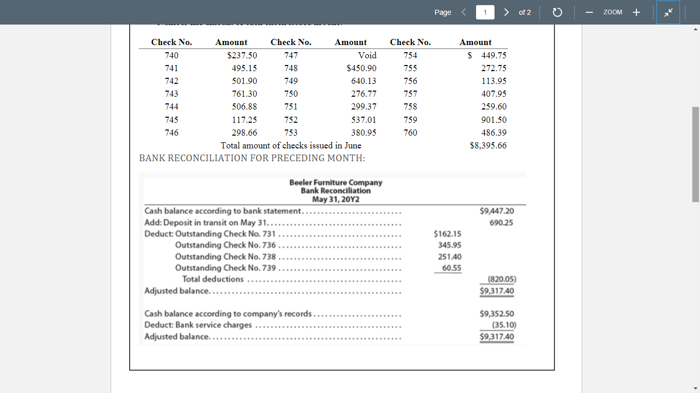 bank reconciliation, and the bank statement. 2. Create a T-Account to determine