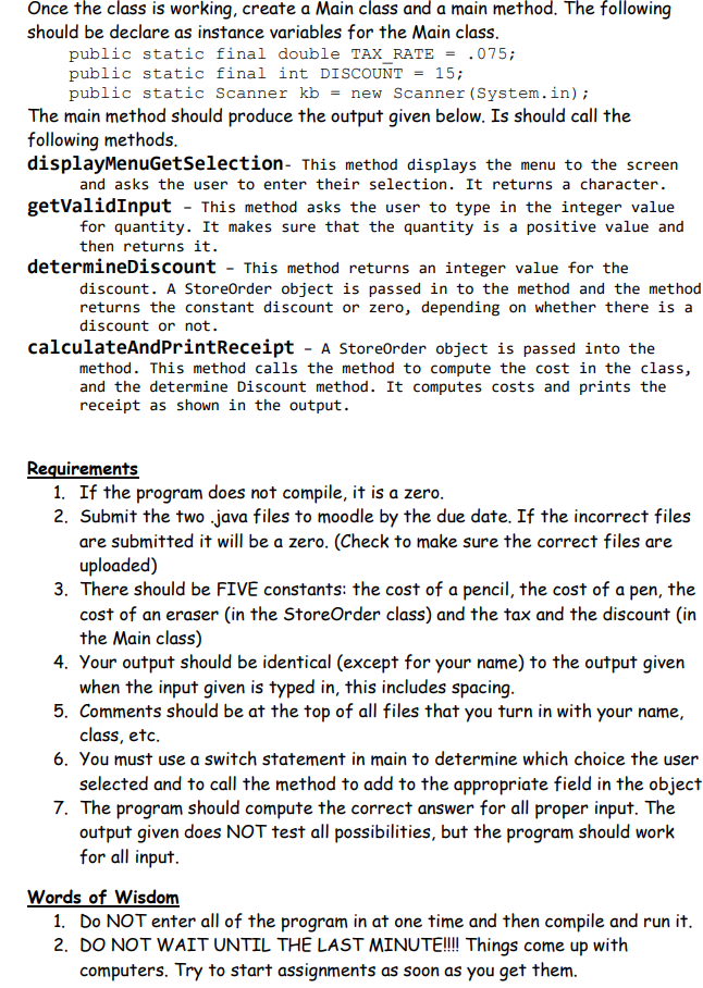 [JAVA] I am doing a practice assignment and am having trouble figuring