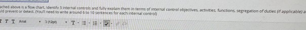  ached above is a flow chart. Identify 3 internal controls and