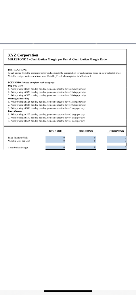 I am attaching two pictures, one is the contribution margin analysis and