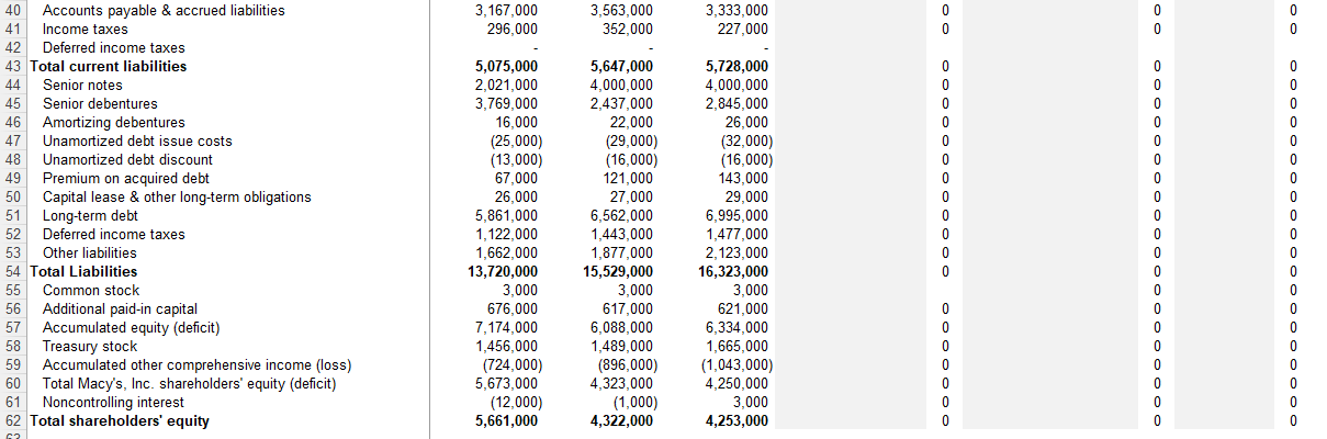 ratios as instructed (39.7 points). Fill the grey cells by using formulas