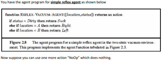  You have the agent program for simple reflex agent as shown