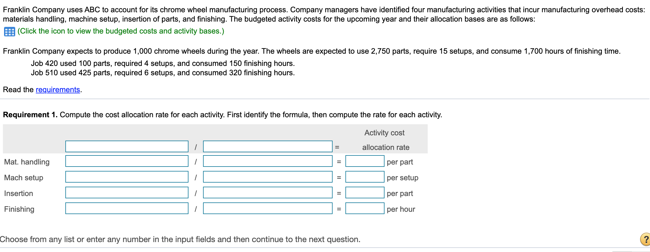 .... Machine setup ....... Insertion of parts. ..... 3,600 Number of parts