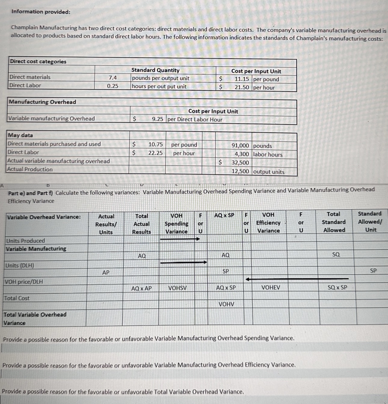  Please put answers into table like one in question and answer