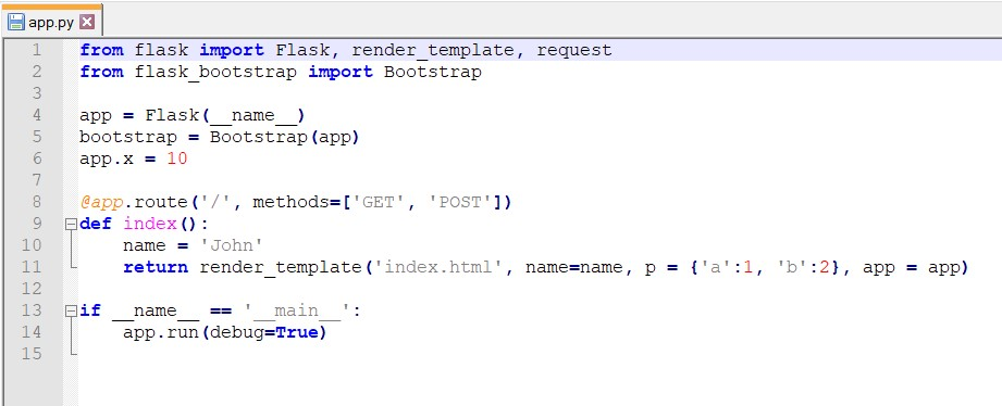 make a simple Flask/Jinja web application. It should use the following: render_template()