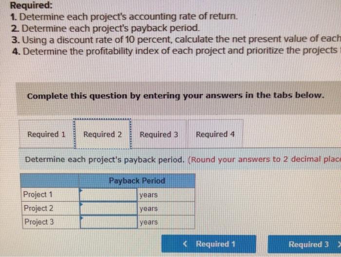 Hearne Company has a number of potential capital investments. Because these projects