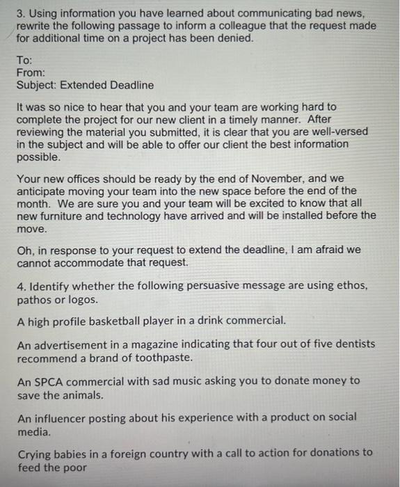 persuasive, neutral, or the delivery of bad news. What about the scenario