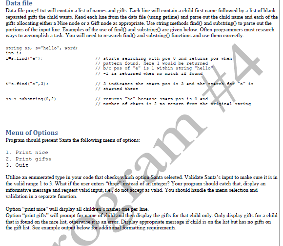 add the bonus(under optional options) in as well in C++. Thank you!