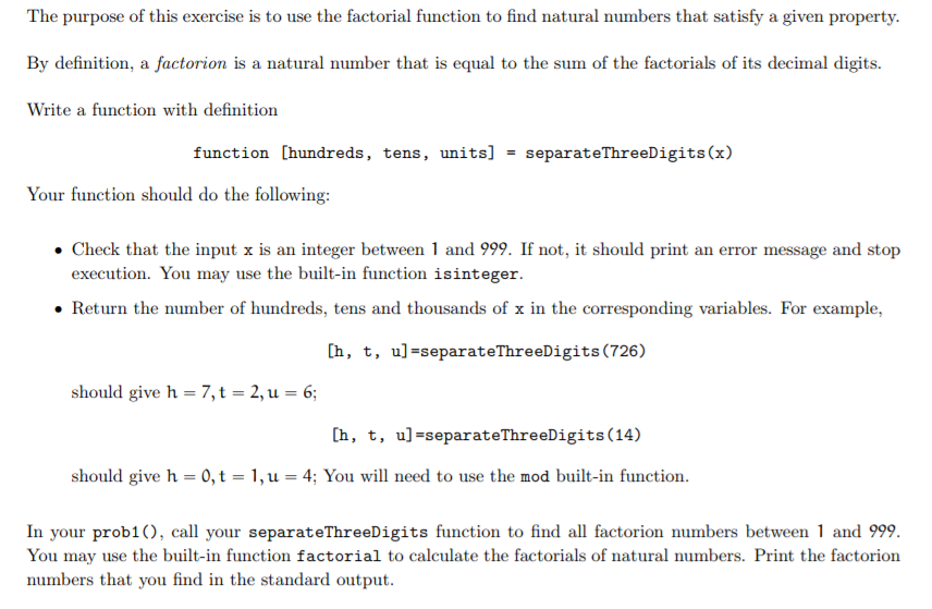  Please answer fully using MatLab The purpose of this exercise is