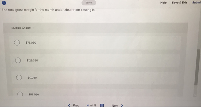 a single product has provided the following data concerning its most recent