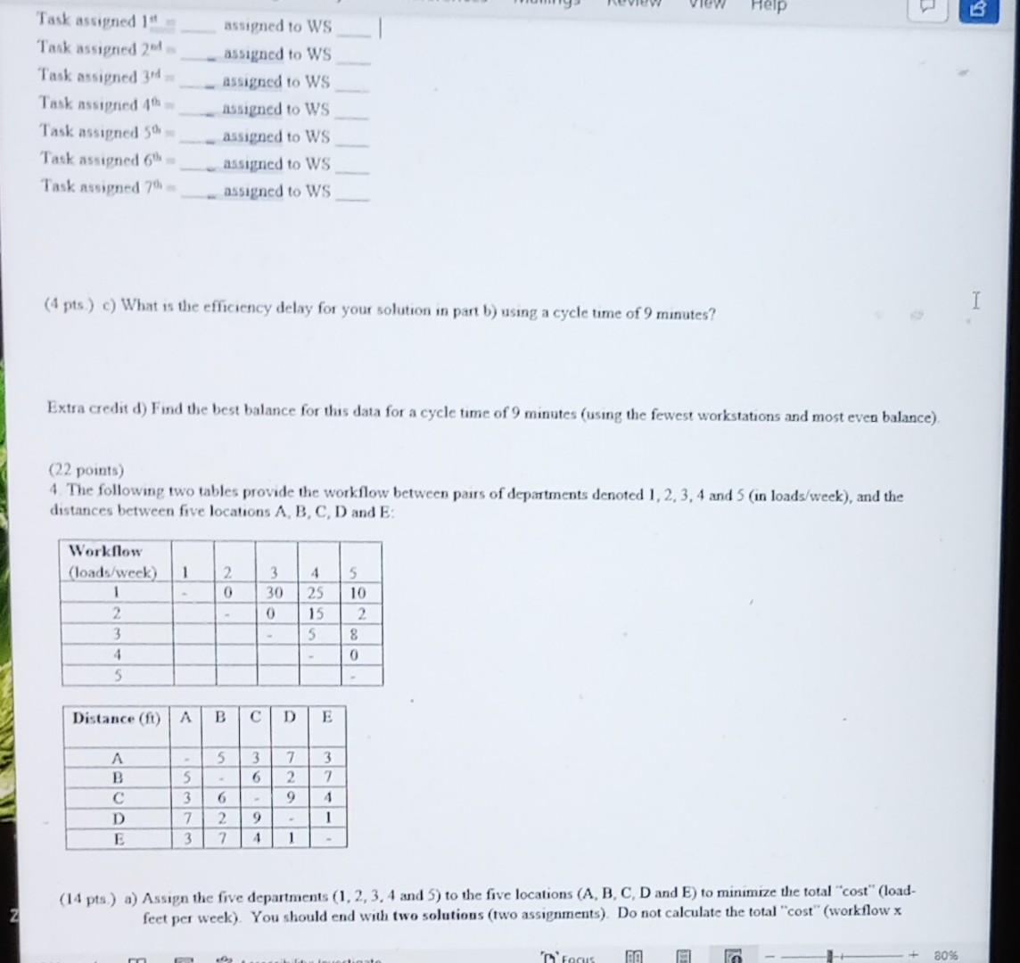 WS (4 pts.) c) What is the efficiency delay for your solution