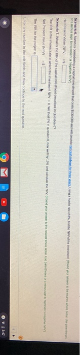 me value of money scenarios (Click the icon to view the scenarios)