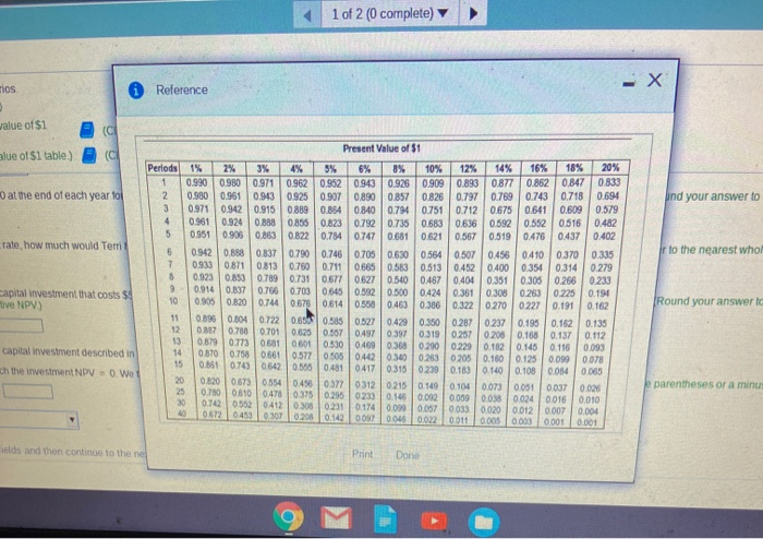 (Click the icon to view the present value of $1 table) (Click