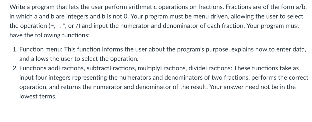 Please write program in C++ please! Write a program that lets the