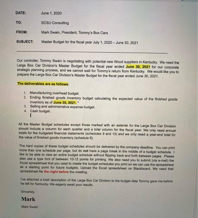  For problem 1 Answer deliverables 1-4 using the information below with