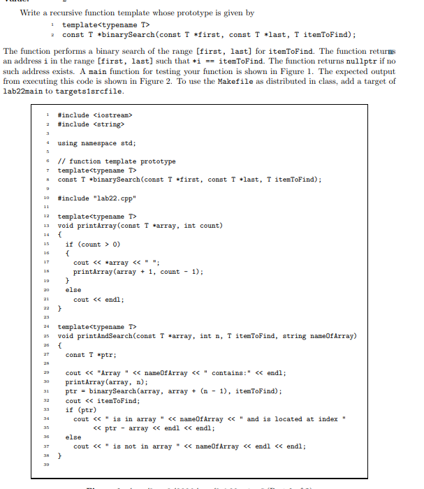  And this is my process Write a recursive function template whose