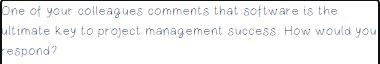 One of your colleagues comments that software is the ultimate key