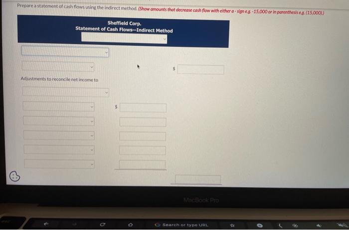 Corp. for the year ended December 31,2022 . Prepare a statement of
