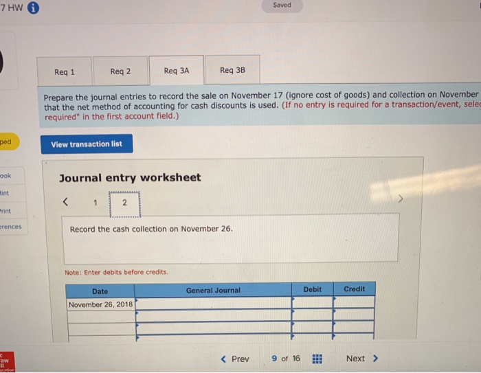 journal entries to record the sale on November 17 ognore cost of