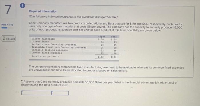 $130, respectively. Each product uses only one type of raw material that