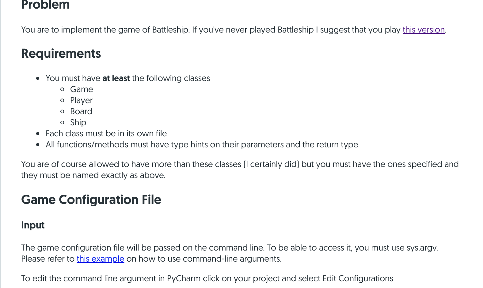 python 3 battleship problem here is the requirement for the project Problem