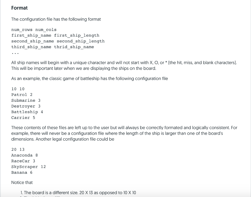 You are to implement the game of Battleship. If you've never played