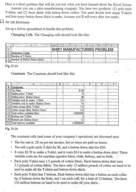  Here is a short problem that will let you test what