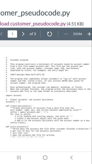 number (an integer) name : the account holder's name pin: the account