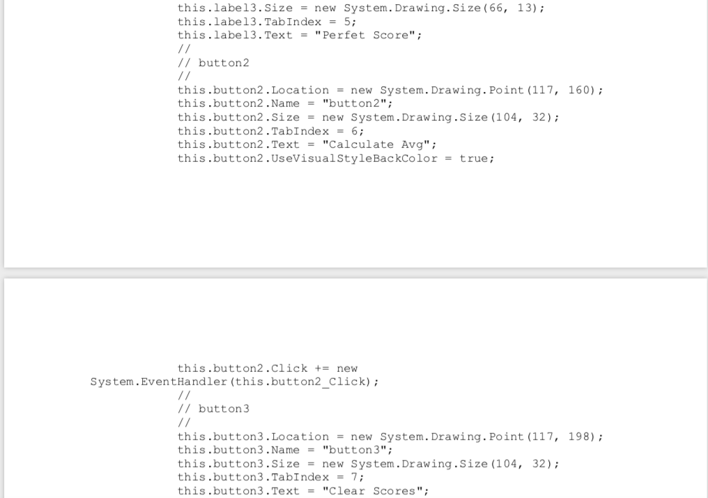 int Perfect score label does not get updated" Form1 using System; using