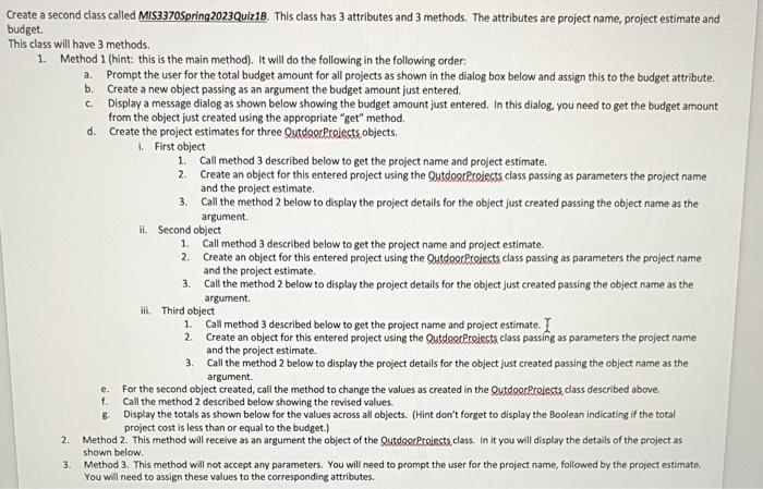 5 attributes. These attributes are: Project Name, Project Estimate, budget, remainin budget,