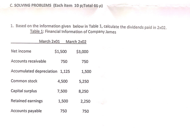  C. SOLVING PROBLEMS (Each item 10 p;Total 60p) 1. Based on