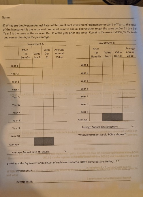 Do you know how to complete question four? Name 4) What