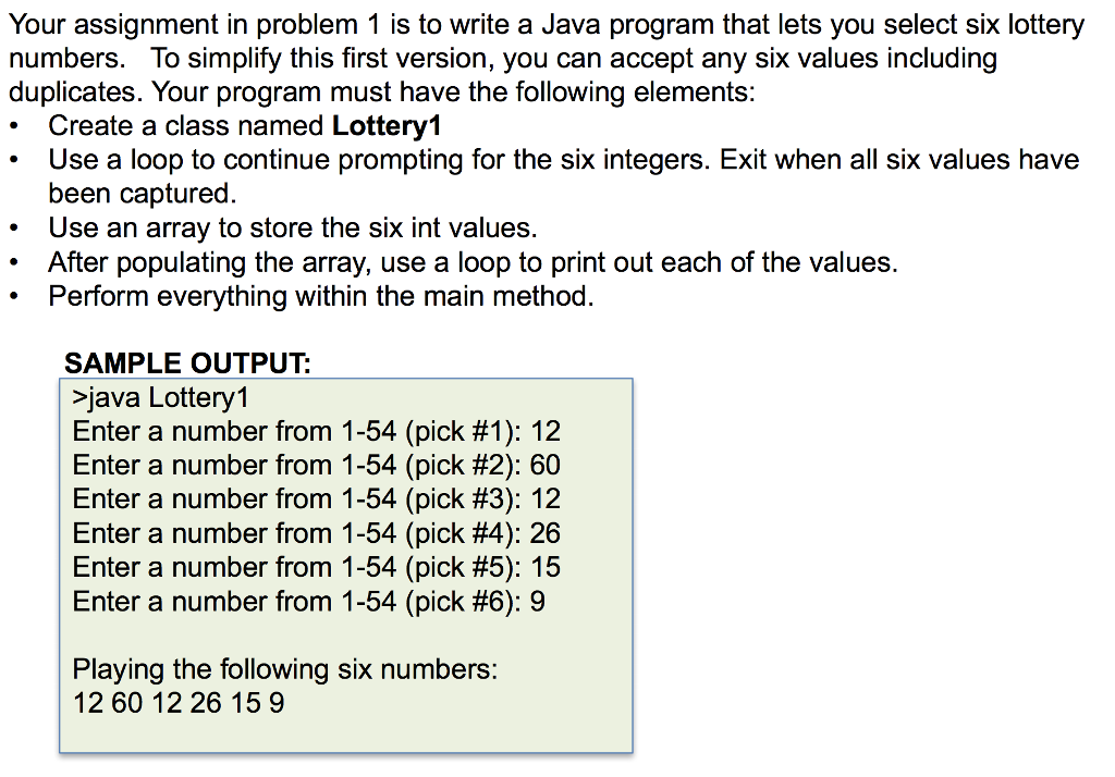  java programming Your assignment in problem 1 is to write a