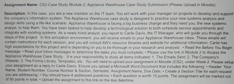  Assignment Name: CS2-Case Study Module 2: Appianoe Warehcuse Case Stucy Submssion