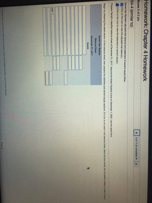  S44 Accounting math problem. Please answer in format shown. Homework: Chapter