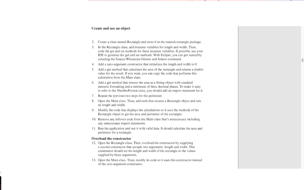  Create and use an object 2. 3. Create a class named